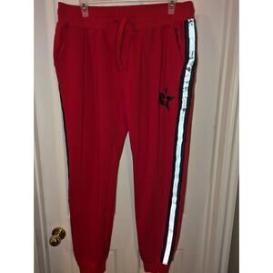 Rock Revival Men Activewear Pants XL Red Jogger Sweats Logo Pockets Drawstring
